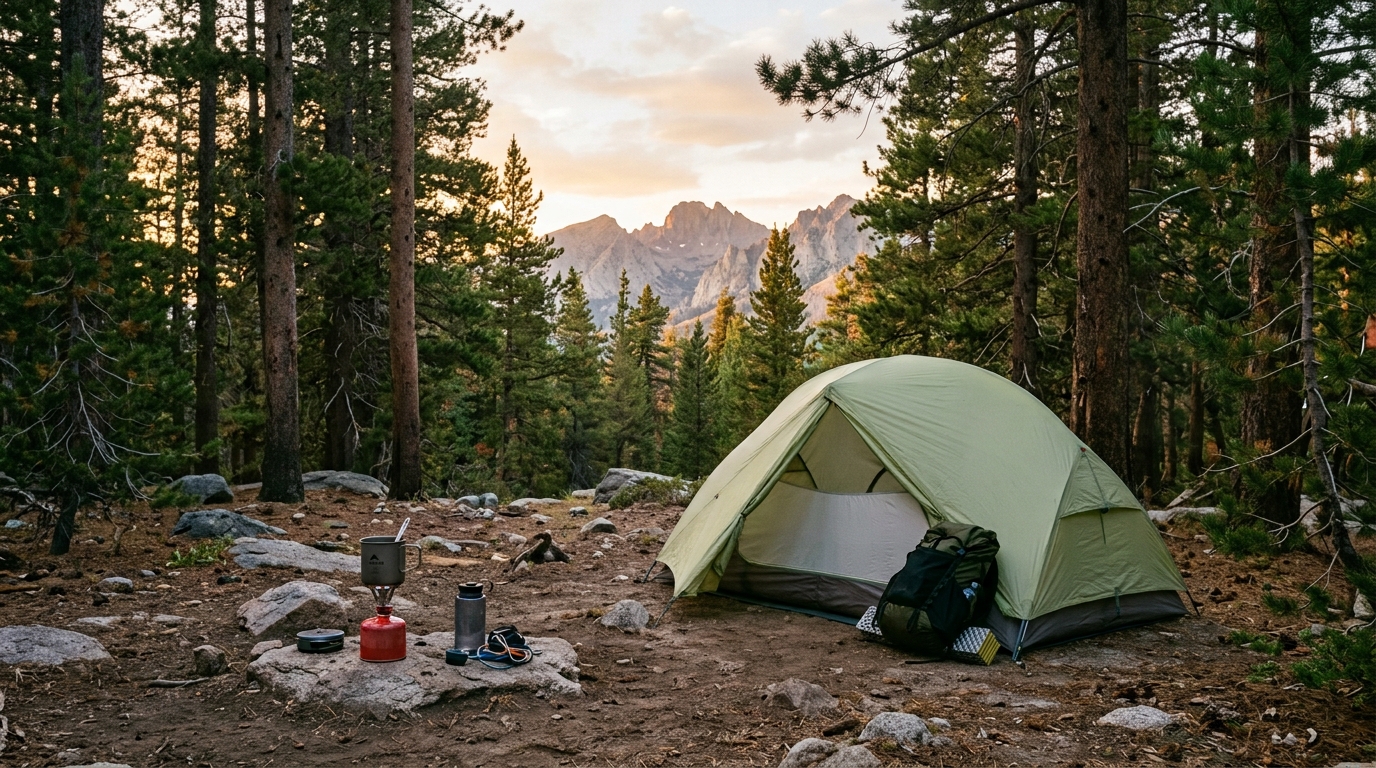 Backcountry tent campsite in the South Warner Wilderness